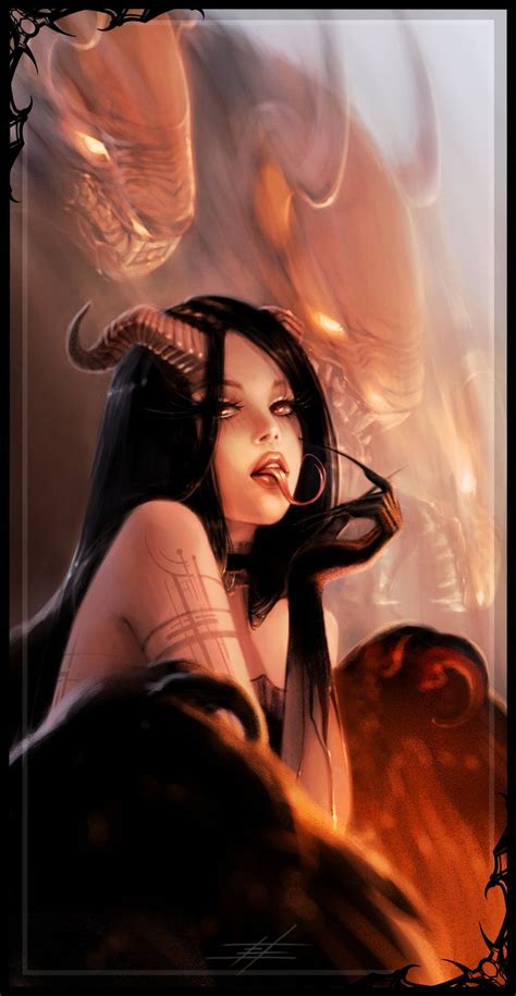 Yvesaceofspades Fantasy Demon Female Demons Dark Fantasy Art
