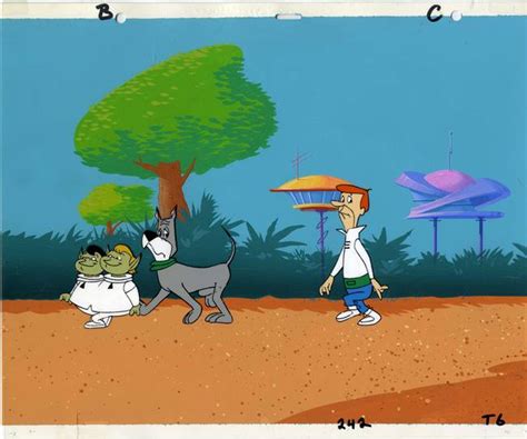 Original Production Background And Production Cel Of George Jetson