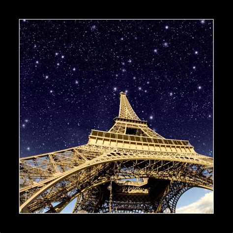 Stars And Night Sky Above Eiffel Tower In Paris Drentocz