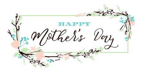 Happy Mothers Day Lettering Greeting Banner With Flowers 304502 Vector