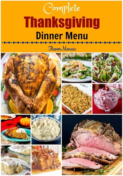 Thanksgiving Dinner Menu With Recipes Flavor Mosaic