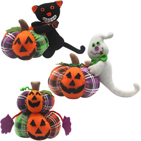 Halloween Stuffed Plush Toy 30cm Doll Pumpkin Ghost Black Cat Cartoon