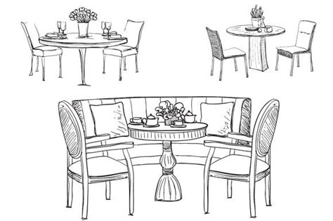 Dinner Table Interior Design Sketches Table Sketch Interior Design