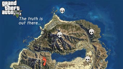 Official Gta 5 Map Shows Ufo Crash Sites Easter Egg Under Blacklight