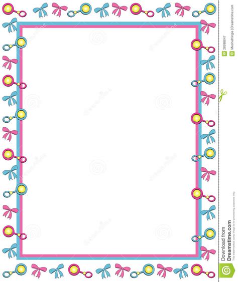 13 Baby Pink Borders Vector Images Girl Baby Shower Border Clip Art