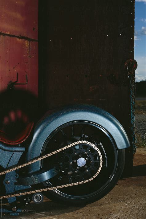 Wheel And Chain Of Custom Motorcycle By Stocksy Contributor Brian