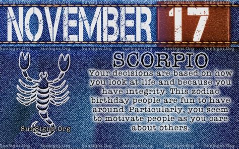 Daily horoscope for today november 13, 2019. November 17 Birthday Horoscope Personality | Sun Signs