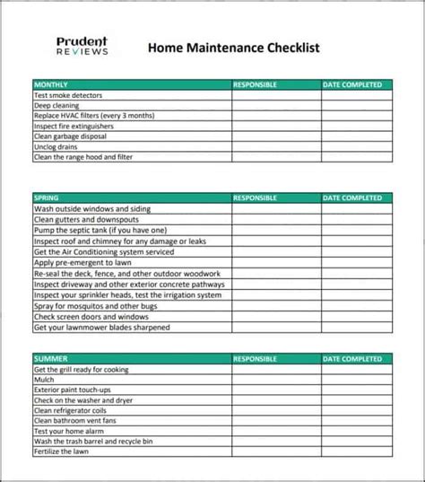 Lawn Care Equipment Maintenance Checklist Checklist Daily Template