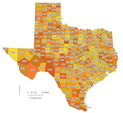 Texas Zip Code Map Including County Maps