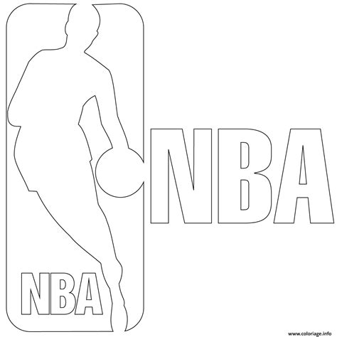 Coloriage Nba Logo Nba Sport Dessin Basketball à Imprimer