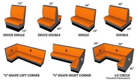 Restaurant Booth Dimensions Booth Seating Banquette Dimensions