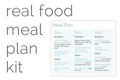 Real Food Meal Plan Kit January 27 February 9 Live Simply