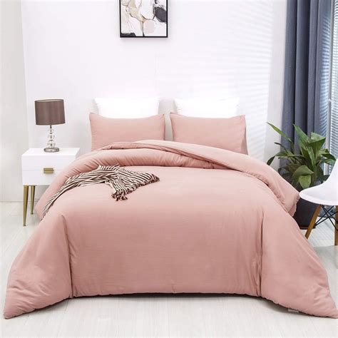 Cottonight Pink Comforter Set Queen Blush Pink Bedding Comforter Set For Girls Women