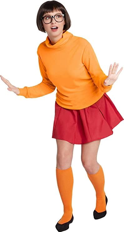 jerry leigh scooby doo velma halloween costume for adults standard size includes