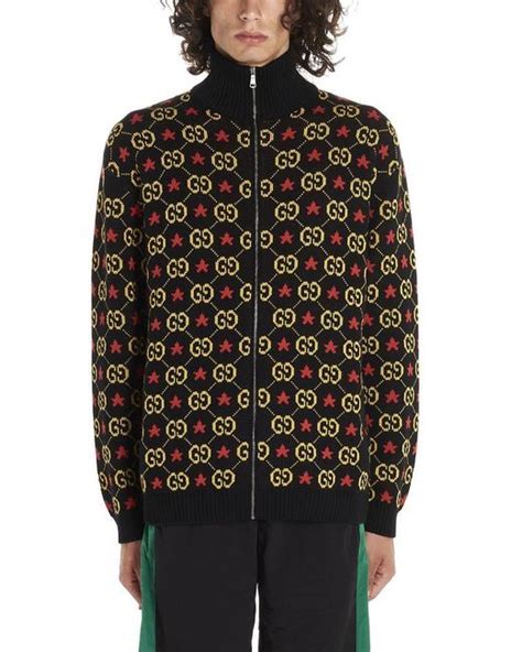 Gucci Gg Star Cotton Jacquard Bomber Jacket In Black For Men Lyst