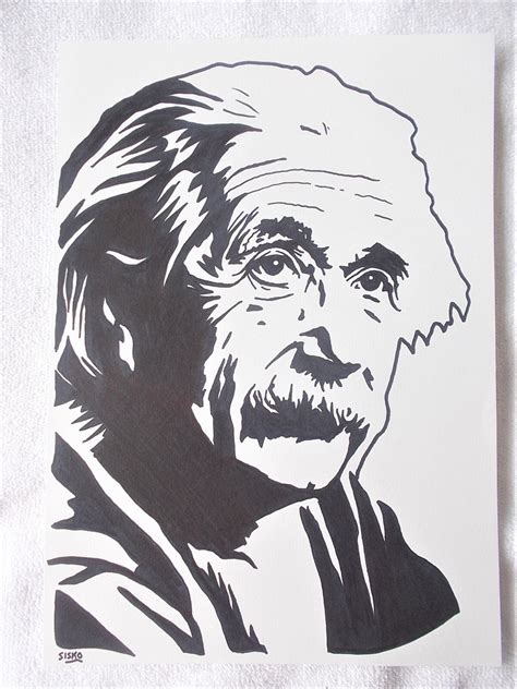 A4 Art Marker Pen Sketch Drawing Scientist Albert Einstein Ebay