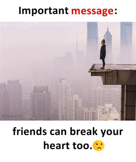Important Message Friends Can Break Your Heart Too6 Friends Meme On