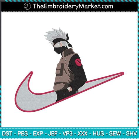 Face Kakashi Nike Embroidery Designs File Nike Machine Embroidery