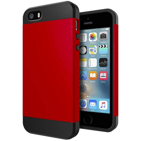 Slim Armour Shockproof Case Apple Iphone Se 5s Red
