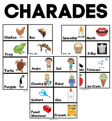 96 Printable Charades Ideas For Kids Teach Beside Me