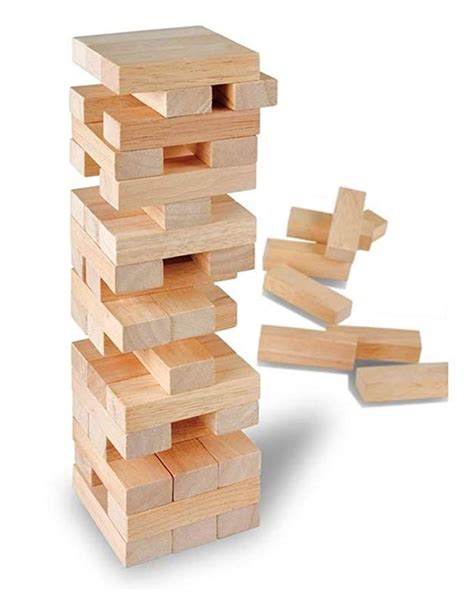 Wooden Tumbling Towers Classic Building Blocks Games With 42 Pieces