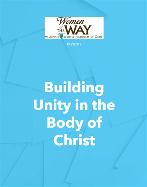 Building Unity In The Body Of Christ E Book Women Of The Way