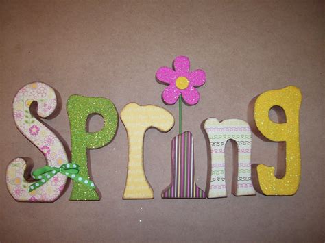 Set Of Wood Spring Letters For Spring Or Easter Decor