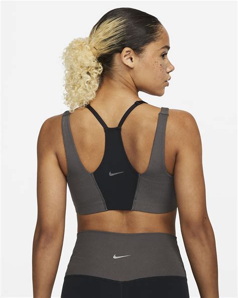 Nike Yoga Indy Womens Light Support Lightly Lined Ribbed Sports Bra