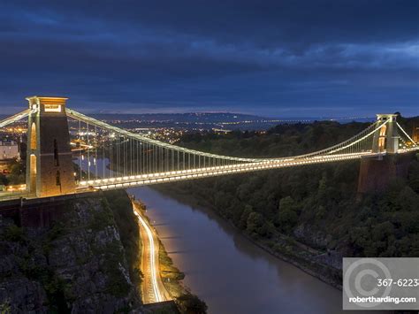 Clifton Suspension Bridge At Night Stock Photo