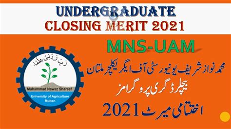 Closing Merit 2021 Of Mnsuam Muhammad Nawaz Sharif University Of