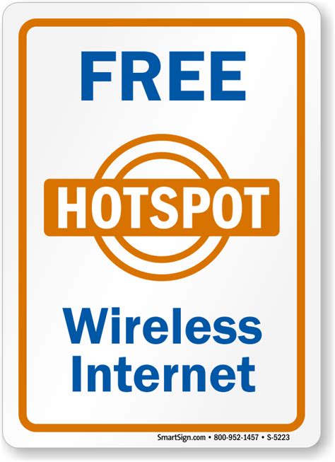 Wifi Signs Free Wireless Internet Hotspot Vertical Sku S 5223