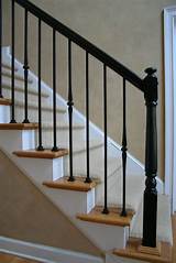 Iron handrail arch fits 3 or 4 steps matte black paver step powder coating. Photo: Painted Black Handrail and Newel Posts with ...