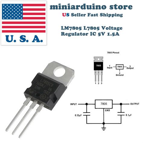 5 X Lm7805 L7805 7805 Ic Positive Voltage Regulator 5v 15a To 220 Usa