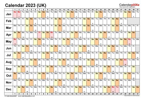 Calendar 2023 Uk Free Printable Microsoft Excel Templates Zohal