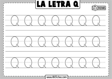 Aprender A Escribir La Letra Q Abc Fichas