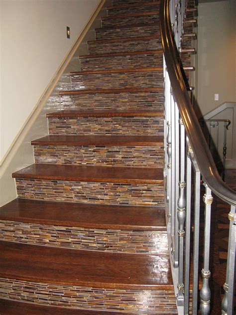 Fabulous Staircase With Tile Up The Risers Staircase Tiled Staircase