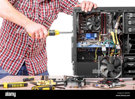 Technician Repair Assembles Computer Stock Photo Alamy