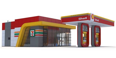3d Model Shell Gas Station Cgtrader