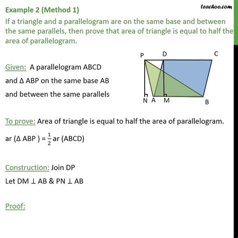 Example 2 If A Triangle And A Parallelogram Are On Same