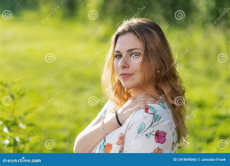 Beautiful Young Woman Is Posing Outdoors Stock Image Image Of Look