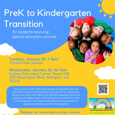 Prek To Kindergarten Transition Arlington Public Schools