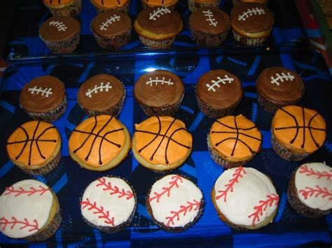 Sports ball cupcakes — Misc. Sports | Sports birthday party, Sports theme birthday, Boy birthday ...