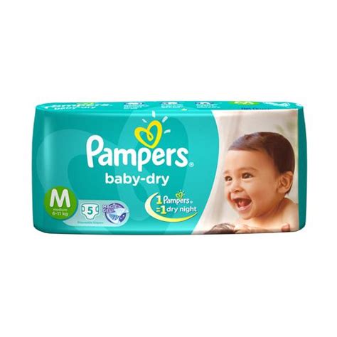 Buy Pampers Disposable Diapers Medium 6 11 Kgs 5 Pcs Pouch Online At