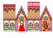 Free Printable Gingerbread House Template. TeachersMag.com