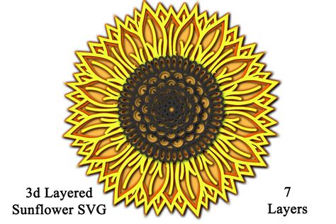 Sunflower 3d Layered Sunflower Svg 7 Layers 617095 Paper Cutting