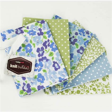 Hobbycraft Fat Quarter 6 Pack Assorted Colours Quilting Fabric