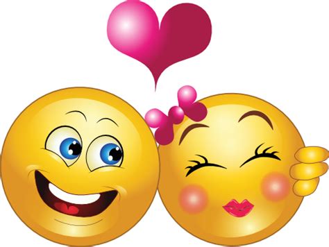 Adorable Smiley Couple Symbols And Emoticons