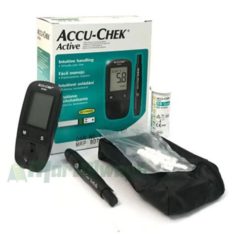 Accu Check Active Blood Glucose Meter Kit Vial Of Strips Free Mart