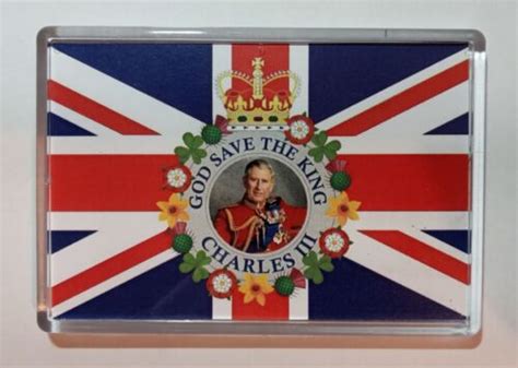 King Charles Iii God Save The King Union Jack Extra Large Fridge Magnet
