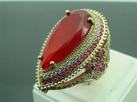 Turkish Handmade Jewelry 925 Sterling Silver Ruby Stone Etsy